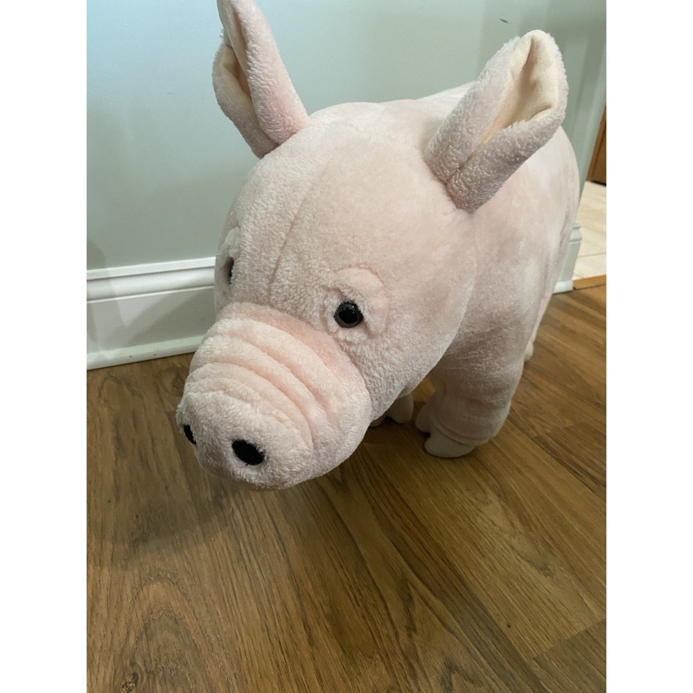 Melissa and Doug Large Pig Plush Stuffed Farm Animal Life Size Pink  30" X 16"